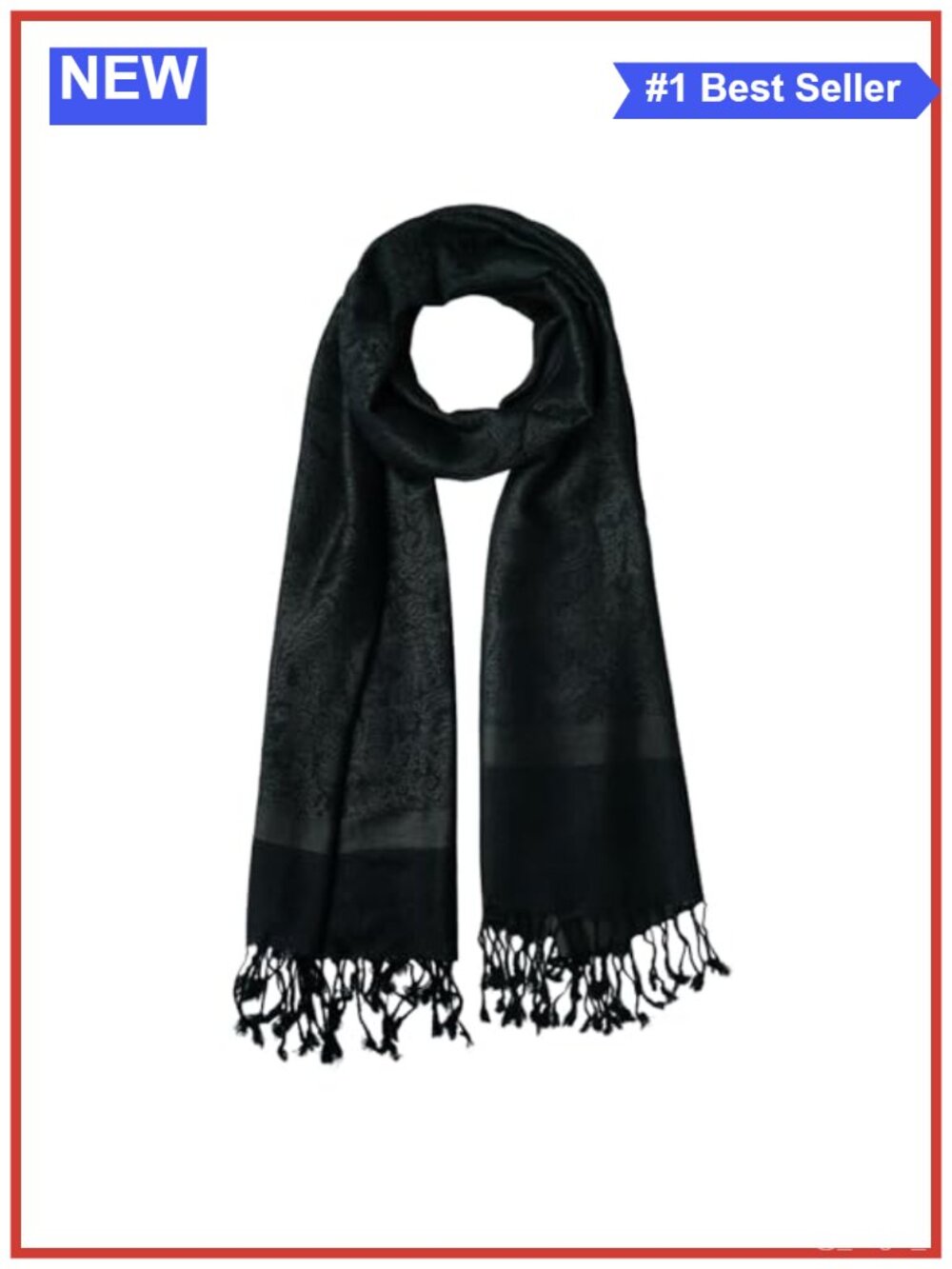 Paisley Jacquard Shawl Wrap Women Silky Fringe Scarf